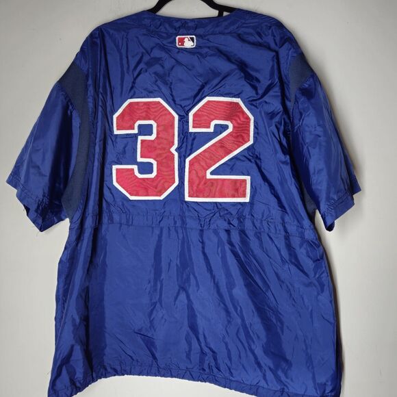 90s Starter Boston Red Sox Pullover XL Diamond Vintage Snap Warmup Jacket Nylon - Picture 7 of 8